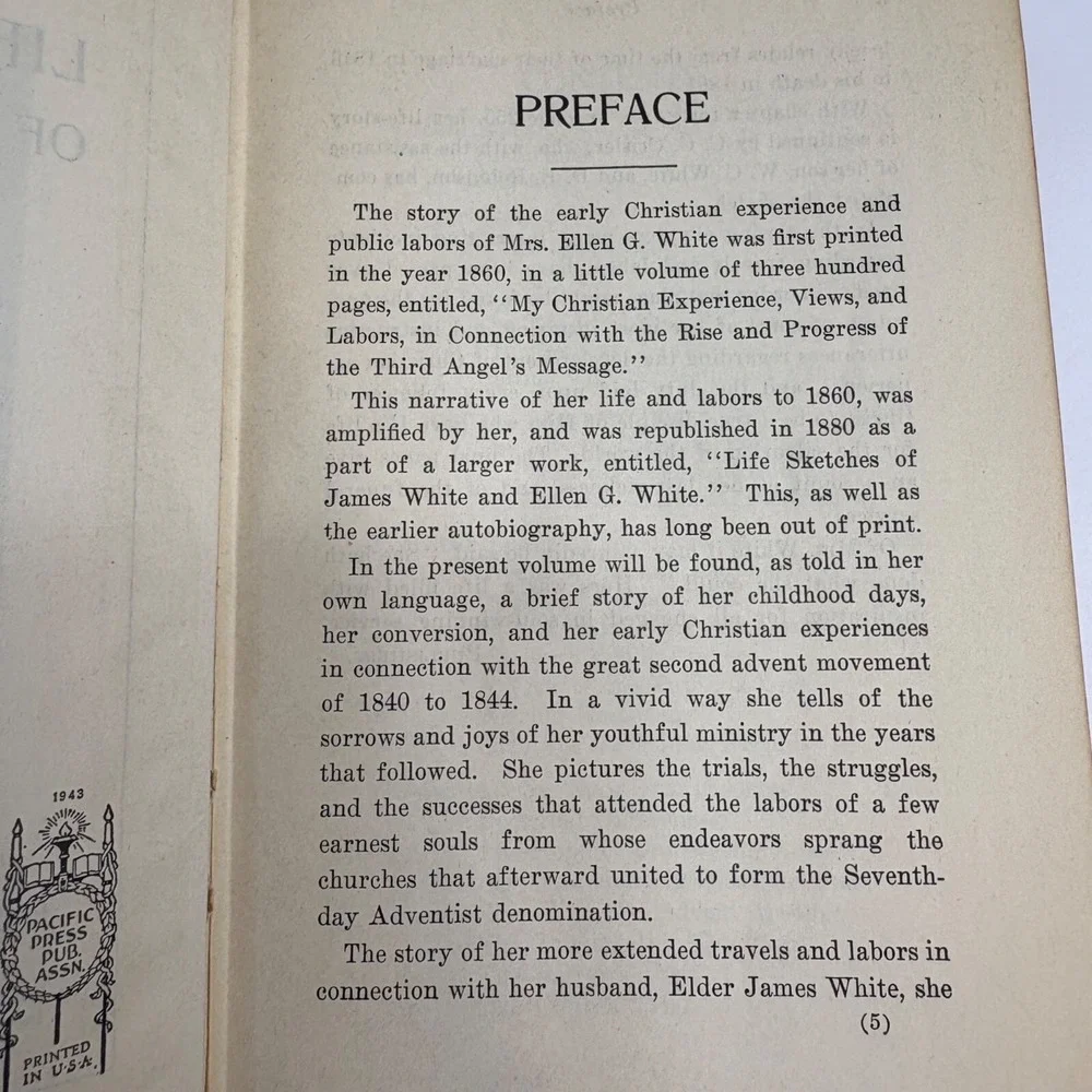 Life Sketches Of Ellen G. White‎ 1943 Edition Pacific Press Softcover